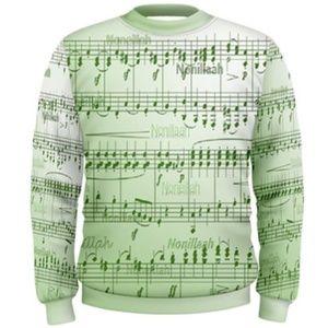 Noneillah Green Music Sheet Sweatshirt